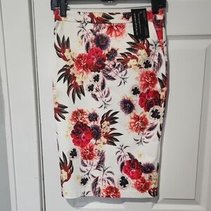 Floral Print Pencil Skirt
